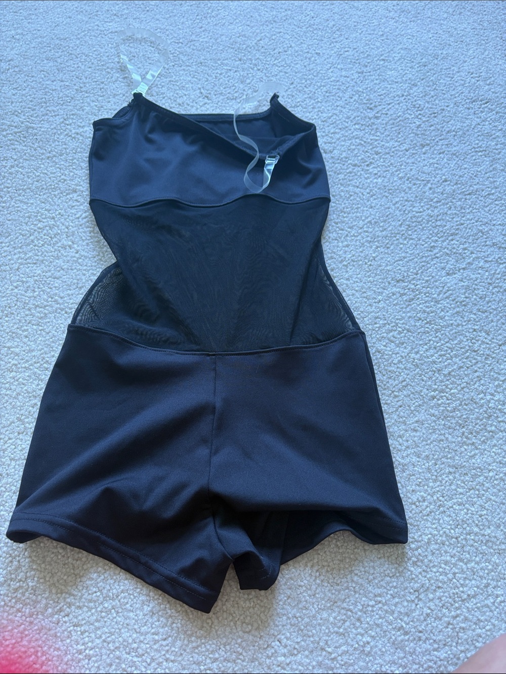 Varsity spirit Black Mesh Panel Romper Bodysuit
